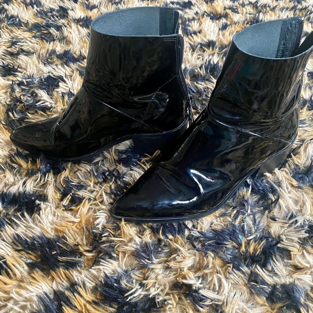 Black Pointed Toe Winklepicker Ankle Boots Women’s 39 8.5